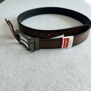 NWT Wrangler Men's Brown and Black Reversible‎ Leather Belt size 38